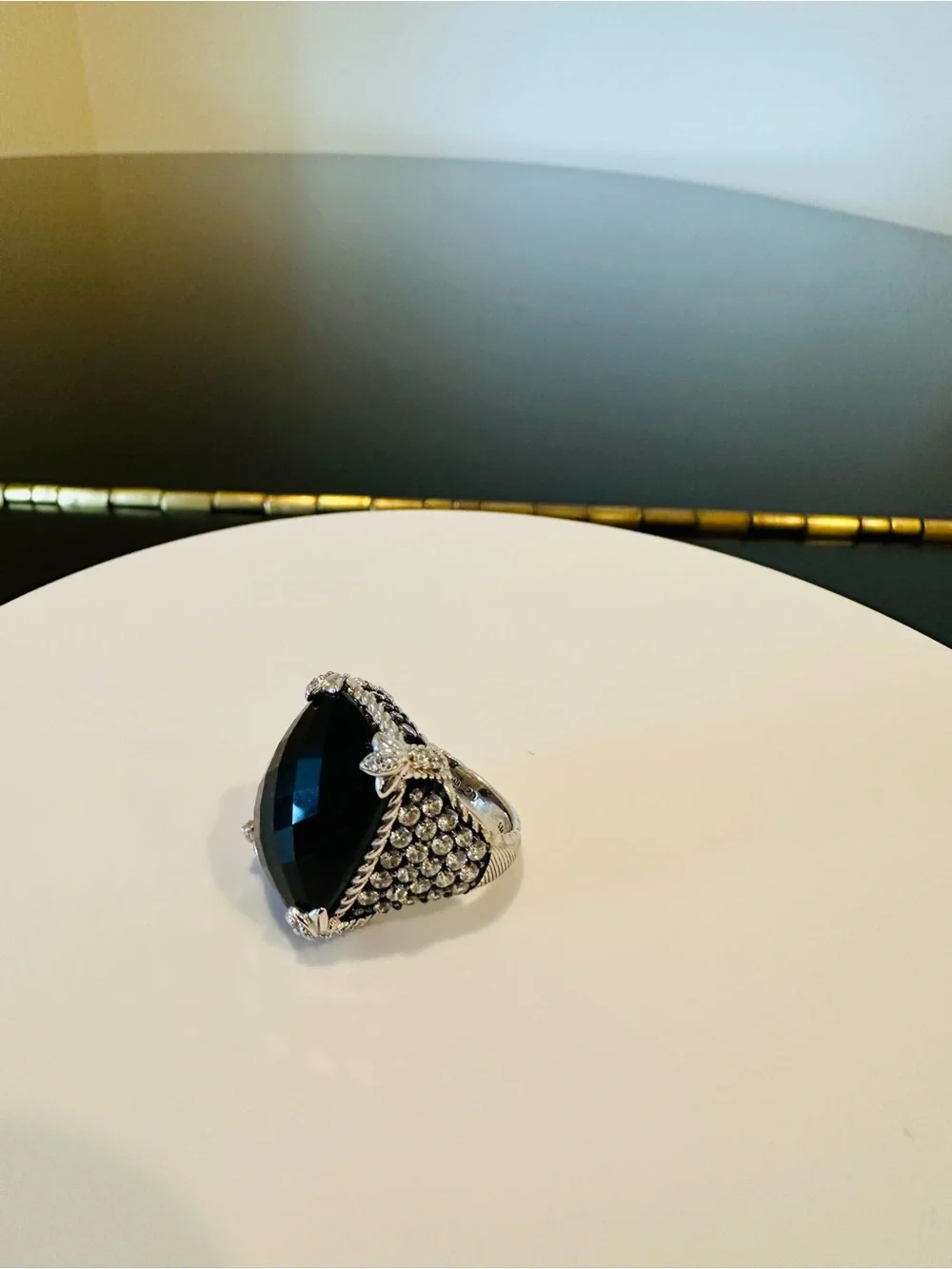 Judith Ripka Luxury Vintage Retro Designer Couture Runway Authentic Formal Ring